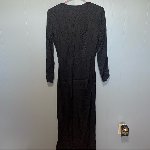 The Kooples V-Neck Long Sleeve Black Polka Dot Maxi Dress Medium - Picture 9 of 9
